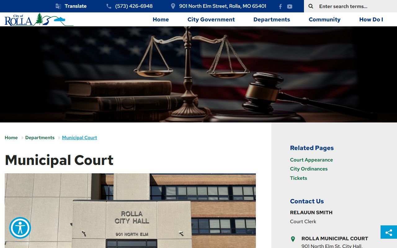 Phelps County court dockets Rolla Municipal Court sessions