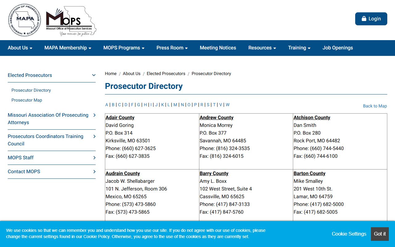 Phelps County criminal court records Missouri prosecutors directory