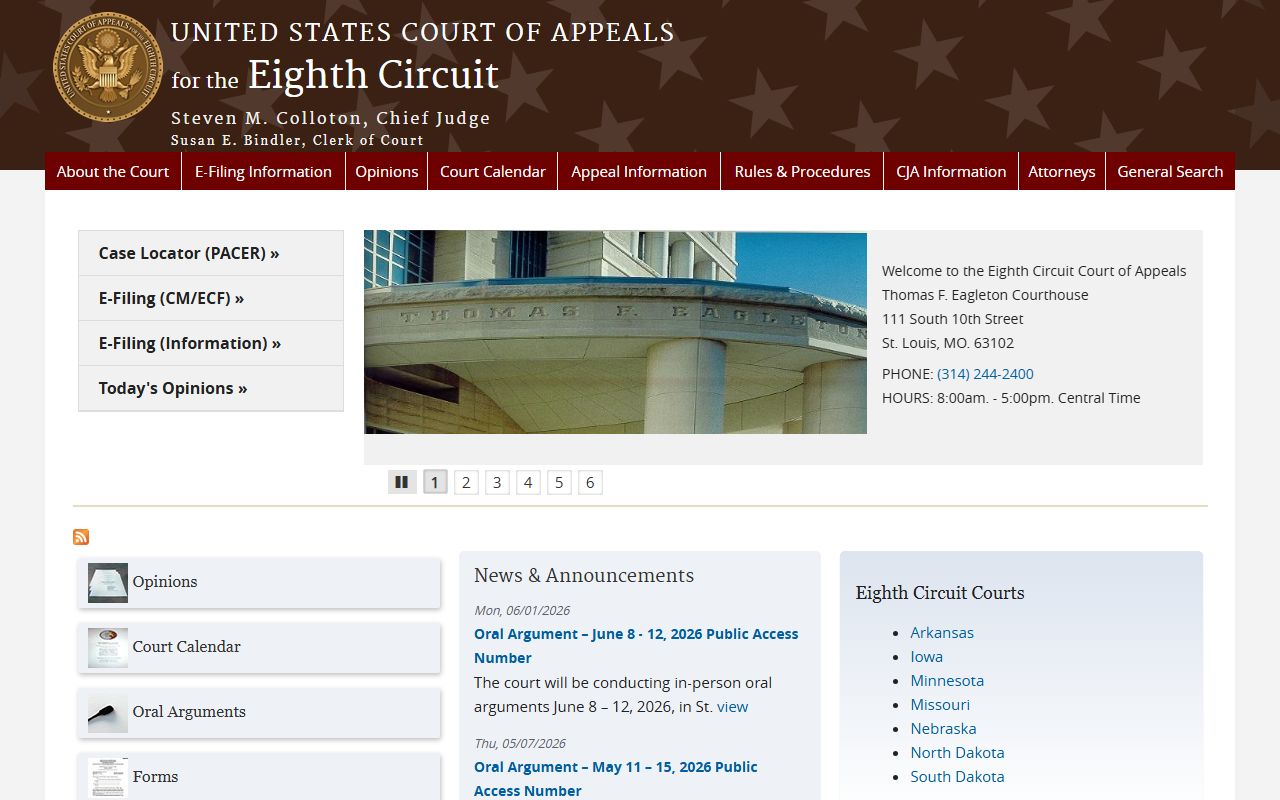 Phelps County Circuit Court records Eighth Circuit appeals