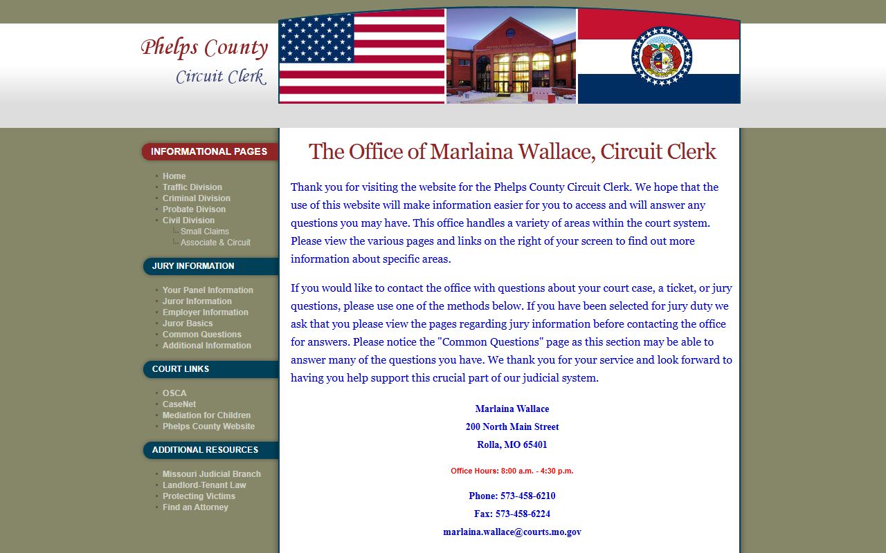 Phelps County Circuit Court records Circuit Clerk homepage