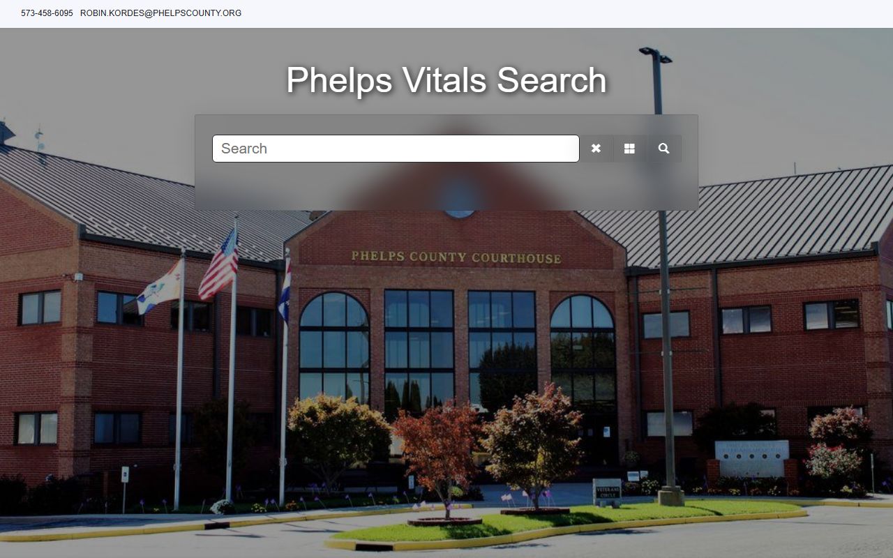 Phelps County marriage records license search portal