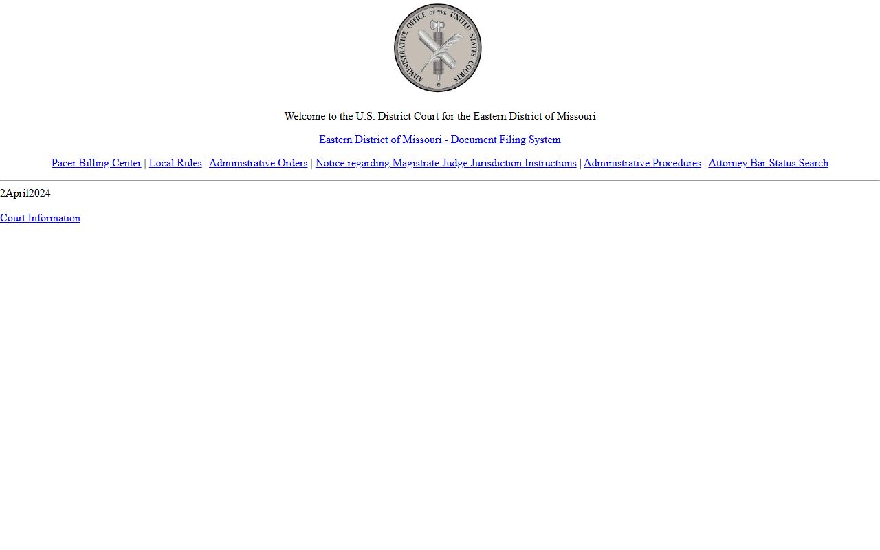 Phelps County probate records Eastern District CM ECF distinction