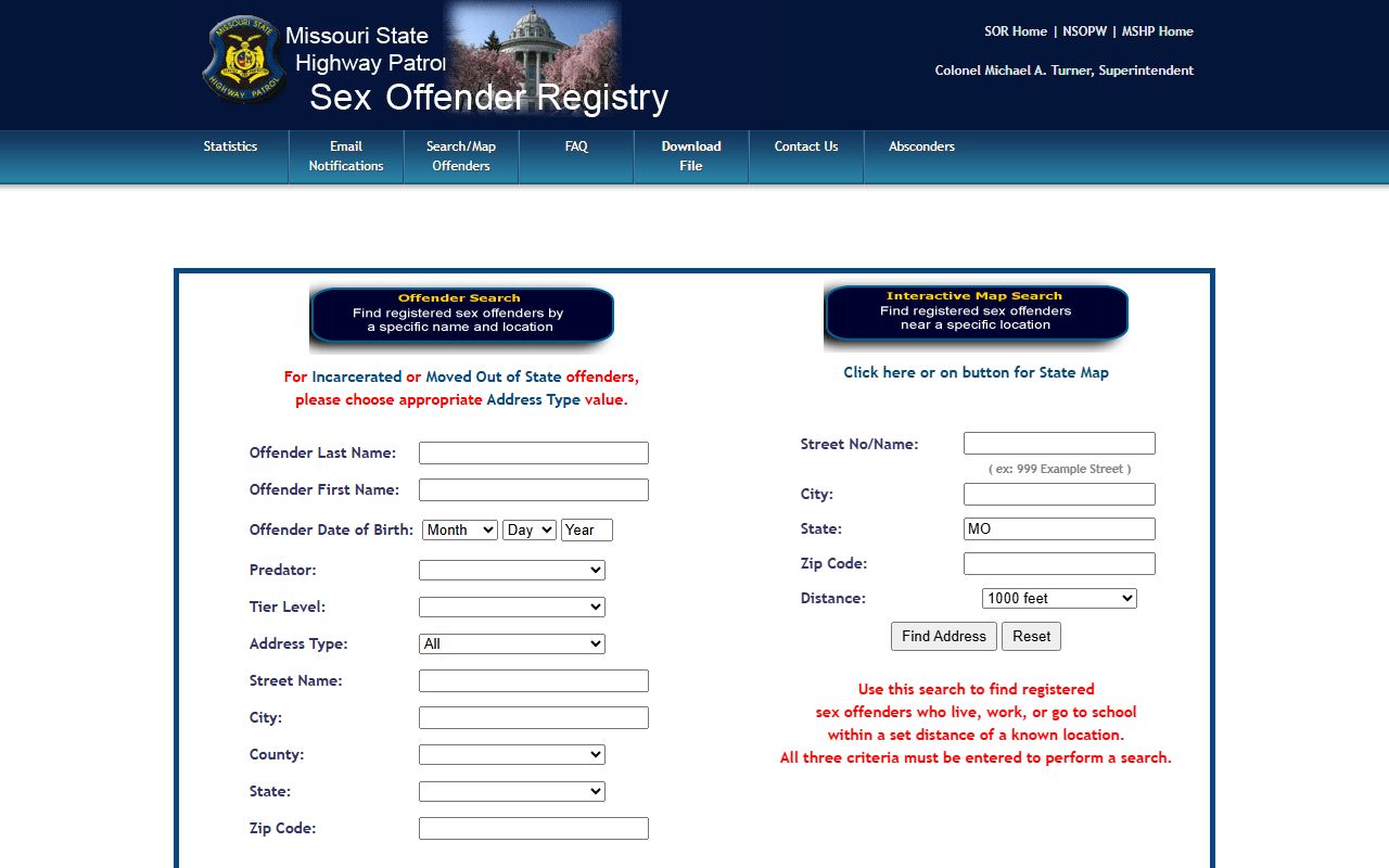 Phelps County warrant search Missouri sex offender registry channel